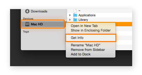 A hard drive selected in Mac OS's finder app.